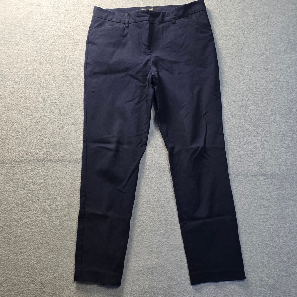 Mario Serrani Italy Career Office Dress Pants Womens 8 Navy Stretch Ankle Slim